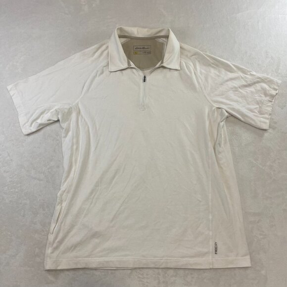 Eddie Bauer Travex Pullover Mens TXL Beige Active Fit FreeDry 1/4 Zip Hiking XLT - Picture 1 of 11